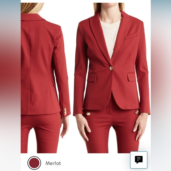 DEREK LAM 10 CROSBY Allie Single Breasted Blazer, Merlot, Size 16, Like-new! - Picture 3 of 15